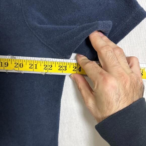 Outerknown Men's Size XL Dark Blue Short Sleeve Hightide Terry Towel Polo Shirt - Picture 8 of 10